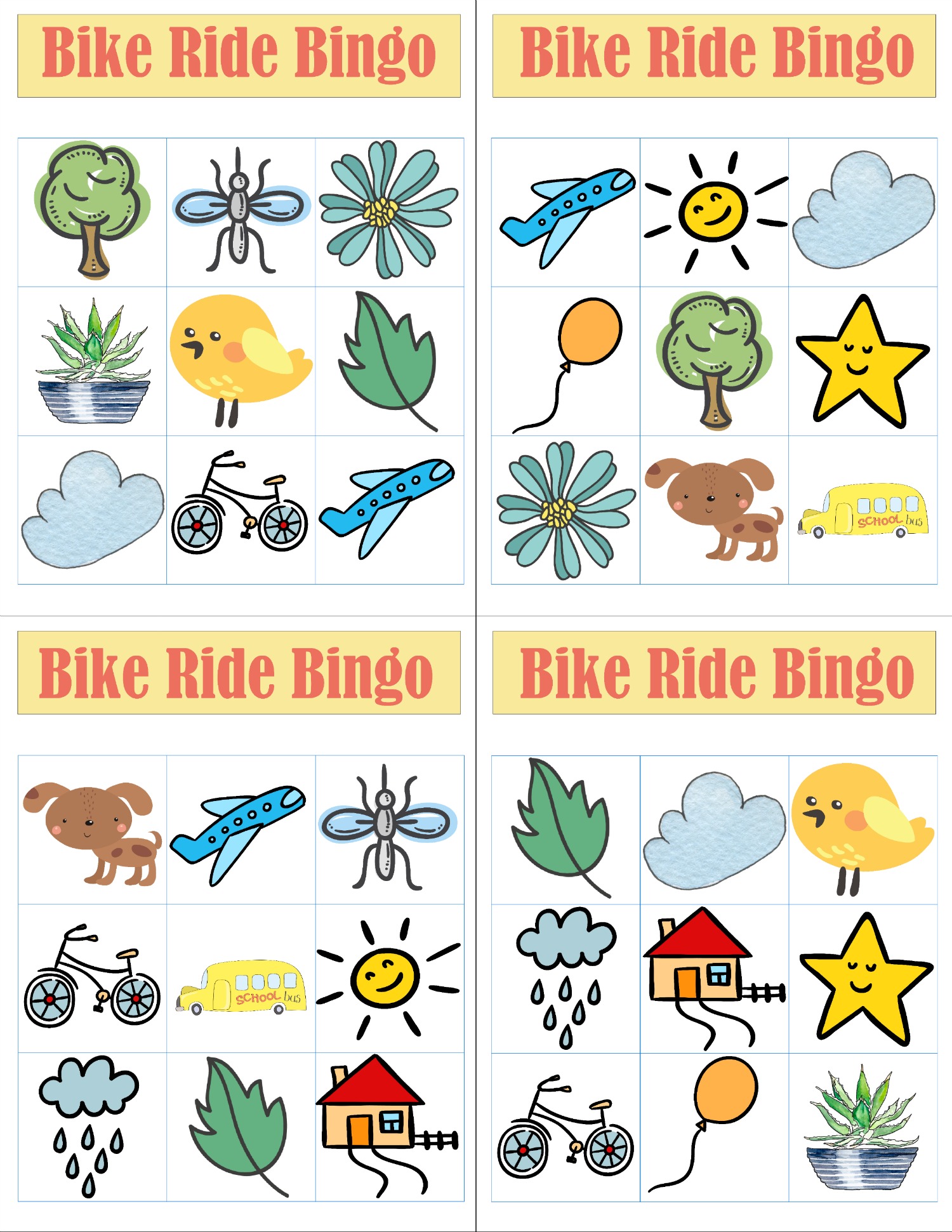 Bike Ride Bingo Printables + Tips for Buying the Right Bike