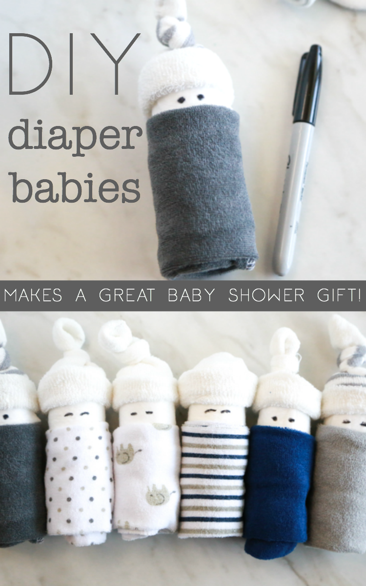 These adorable little DIY Diaper Babies are super cute, easy to make and make the perfect accompaniment to any baby shower gift.