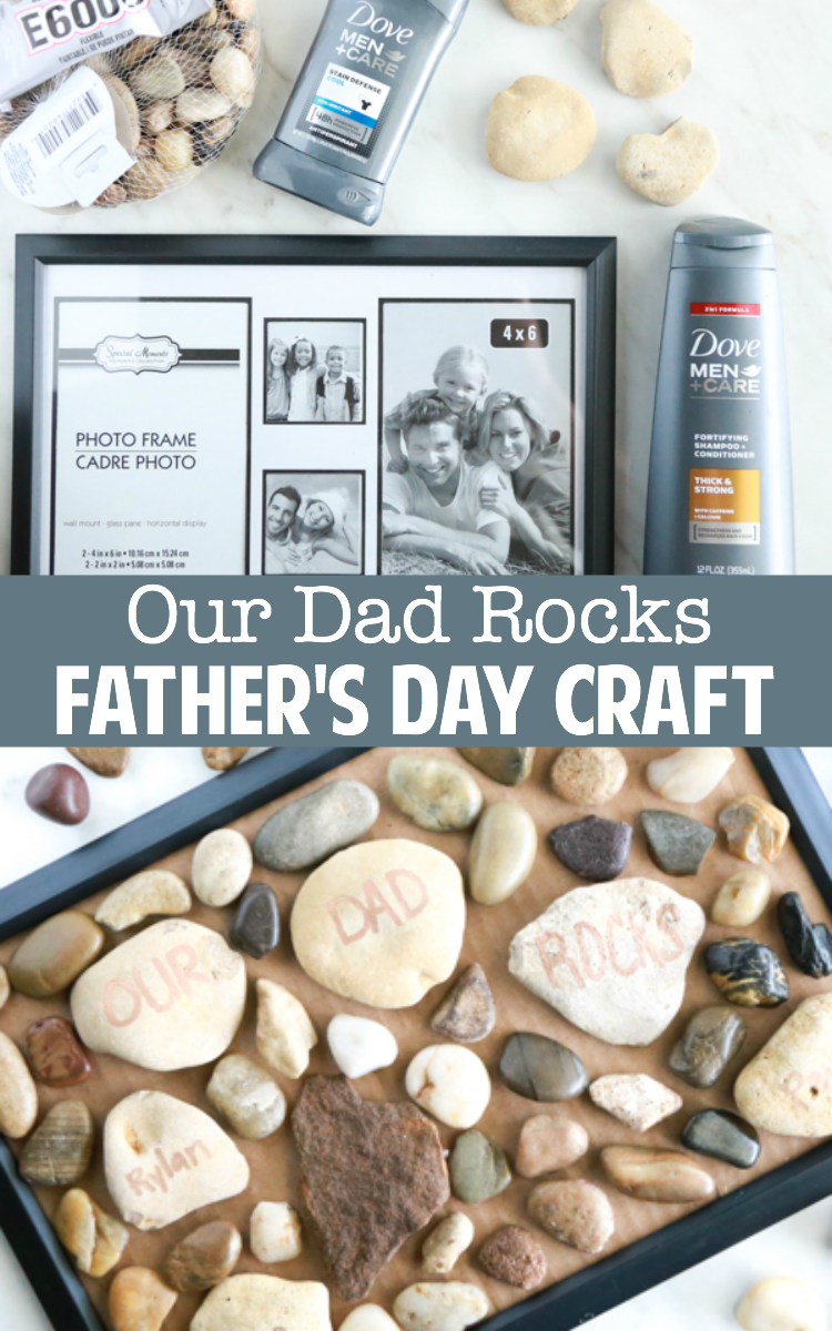 For a cute, inexpensive homemade Father's Day craft, make this adorable Our Dad Rocks Father's Day craft.