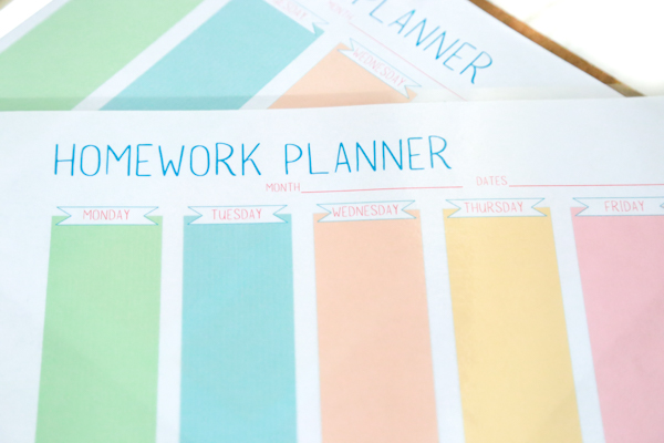 Get ready for homework season with this free printable homework planner for students.