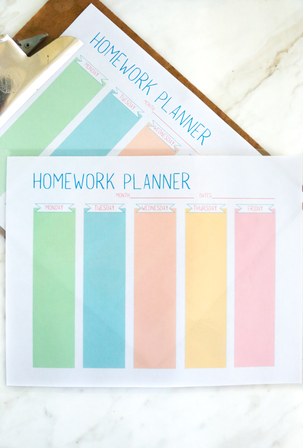 Get ready for homework season with this free printable homework planner for students.