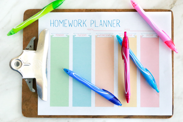 Get ready for homework season with this free printable homework planner for students.