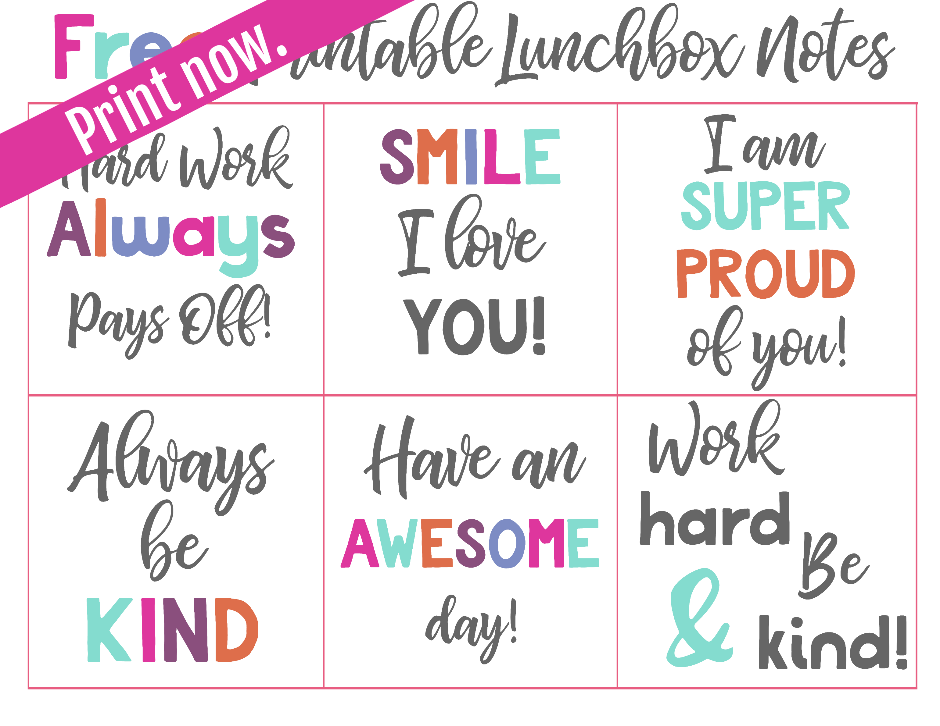 Free Printable Lunchbox Notes Simply Being Mommy Free Printables