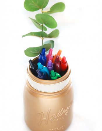 Get your Martha Stewart on and make this adorable, yet functional DIY Gold Pen Holder to your desk.