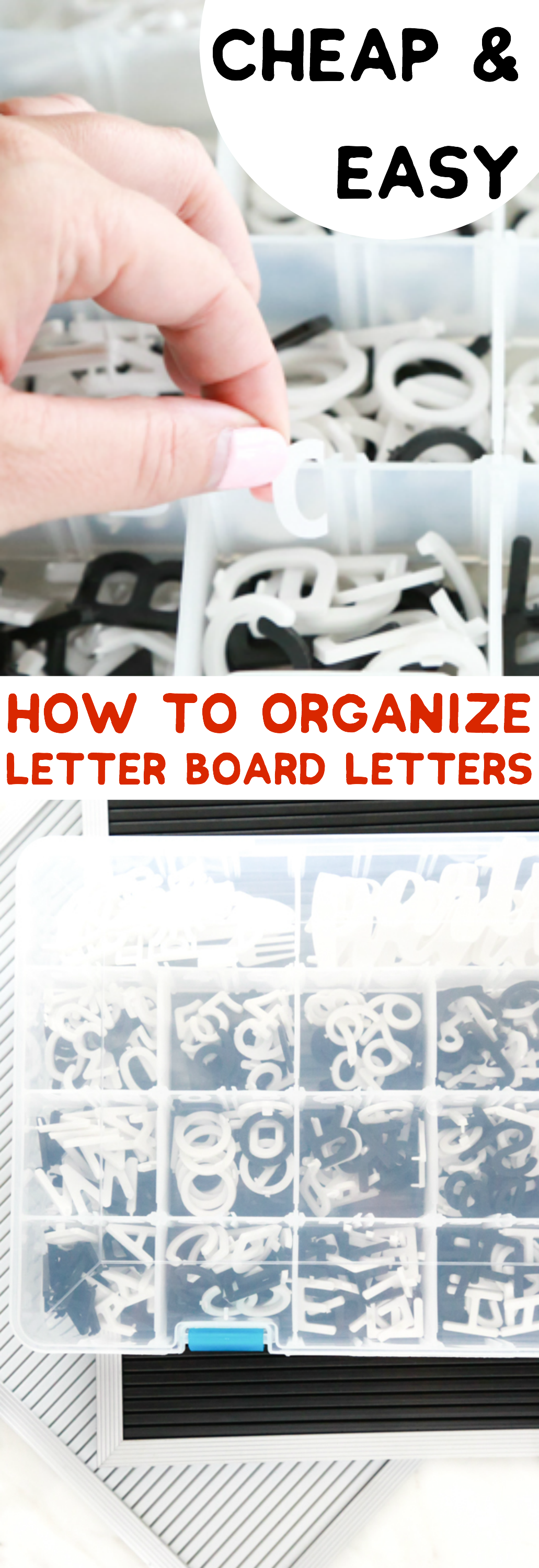 Letter boards are a lot of fun to use, but organizing all those letters is a completely different story. I wanted to share one way I've learned how to organize letter board letters.