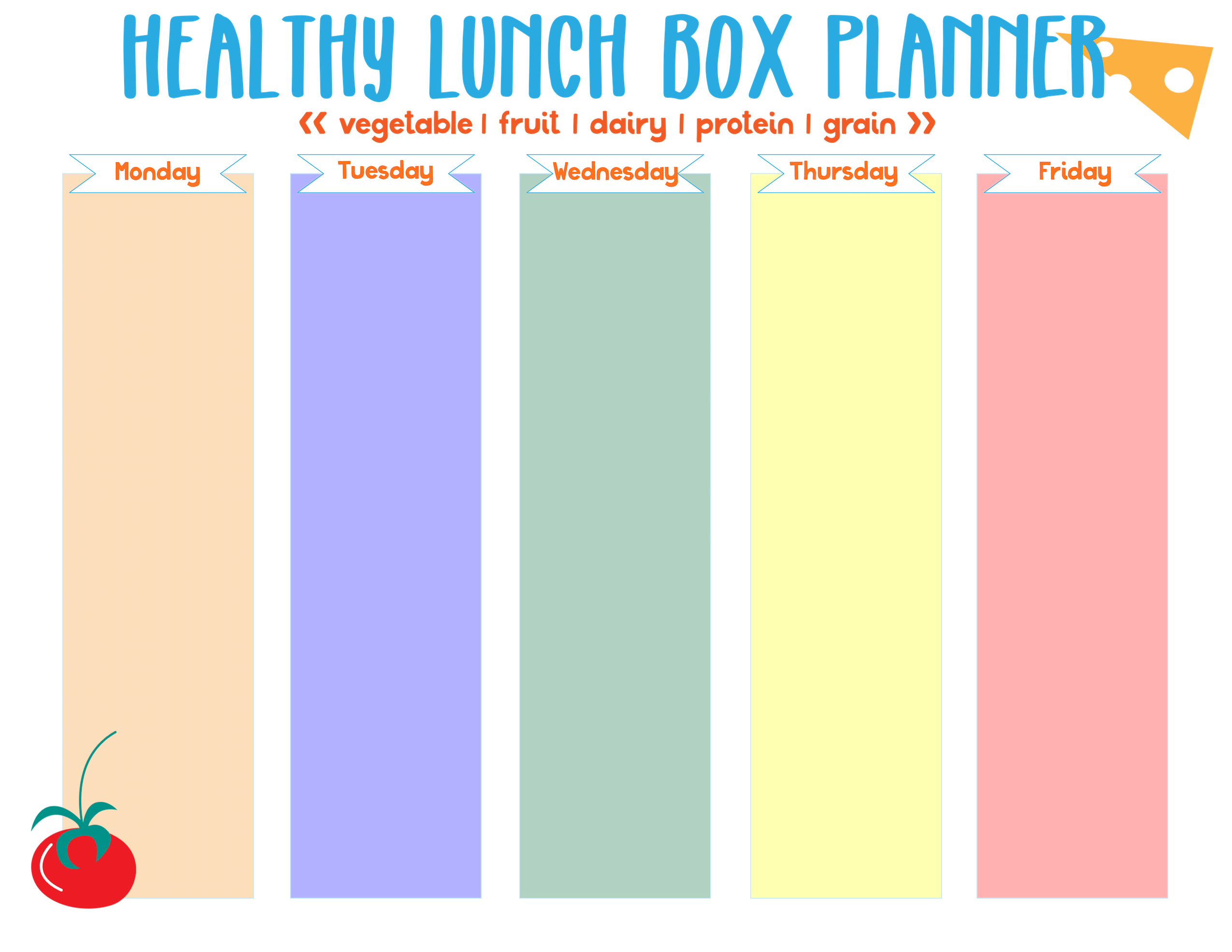 free printable lunch box planner