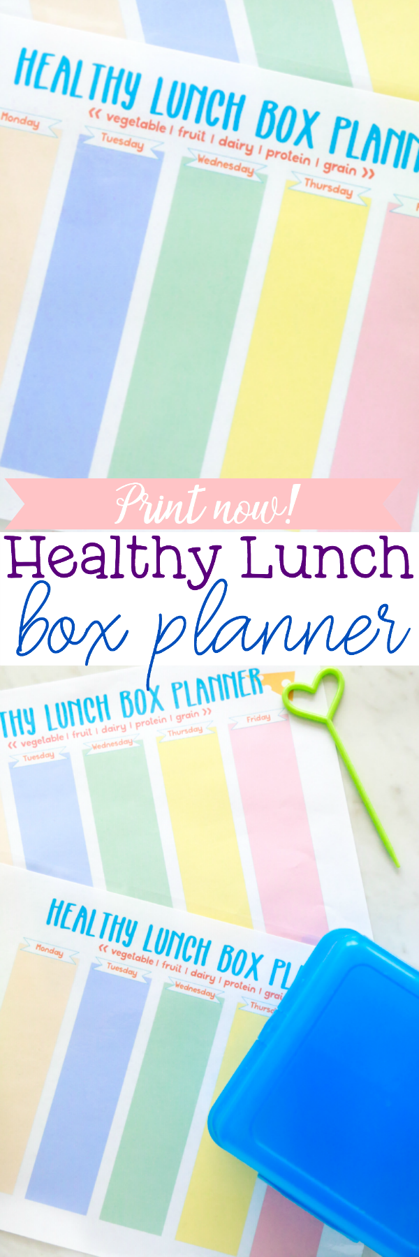 healthy lunch box planner printable