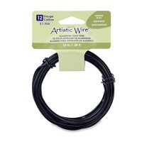 Artistic Wire 12 Gauge Anodized Round Aluminum Craft Wire, 39.3', Black