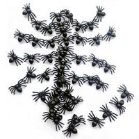 Realistic Fake Spider Tricky Prank Bugs Verisimilar Plastic Toys Halloween Props Small Size Black Pack of 200