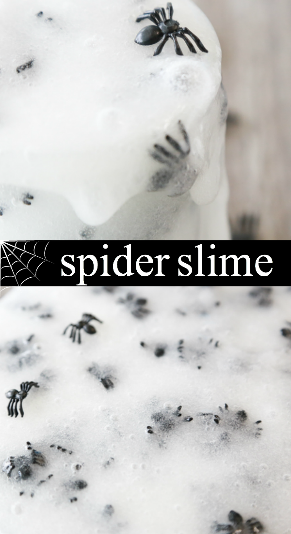 Easy White Dish Soap Spider Slime Activity