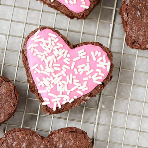Heart Shaped Frosted Brownies