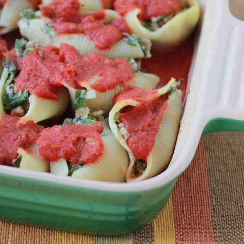 Italian Sausage, Spinach and Ricotta Cheese Stuffed Shells