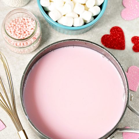 Valentine's Day Pink Hot Chocolate Cocktail Recipe