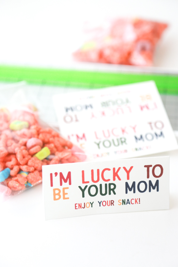 im lucky to be your mom snack bag topper