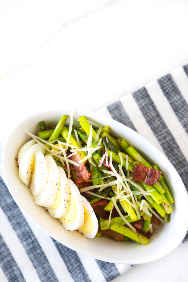 low carb asparagus bacon egg salad
