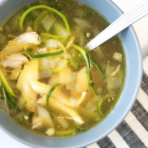 low carb chicken zoodle soup