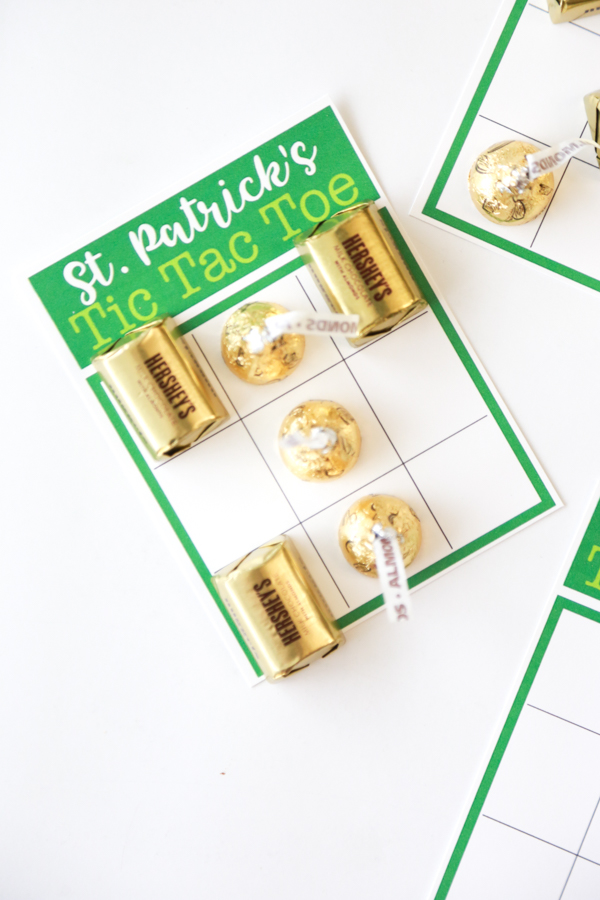 tic tac toe printable st patricks