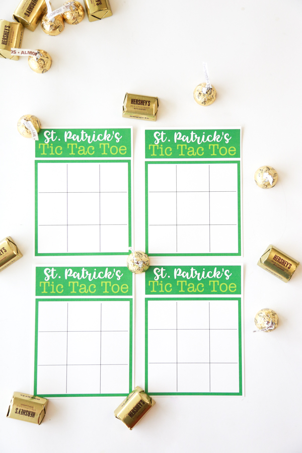 tic tac toe printable st patricks day