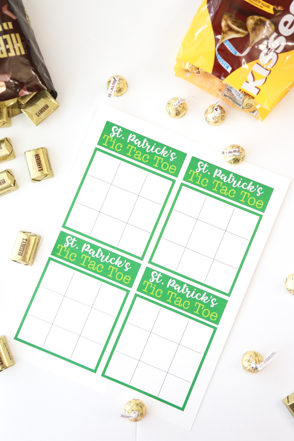 st patricks day tic tac toe printable