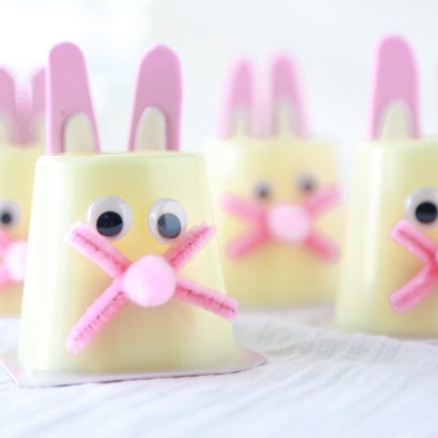 easter bunny pudding cups