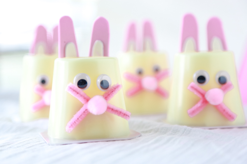 easter bunny pudding cups