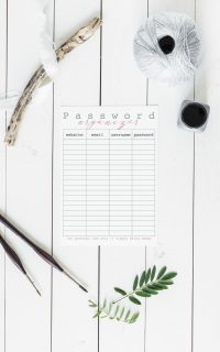 password organizer printable