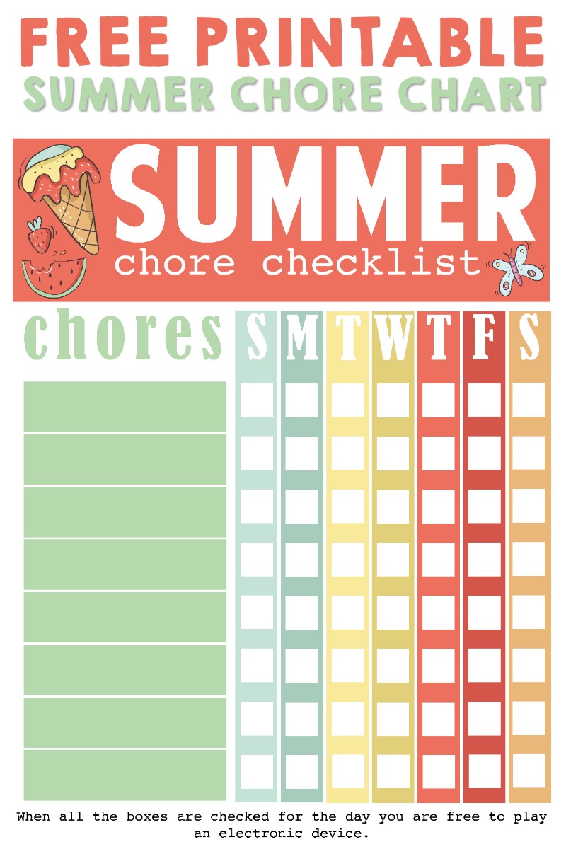 Chore Chart By Day