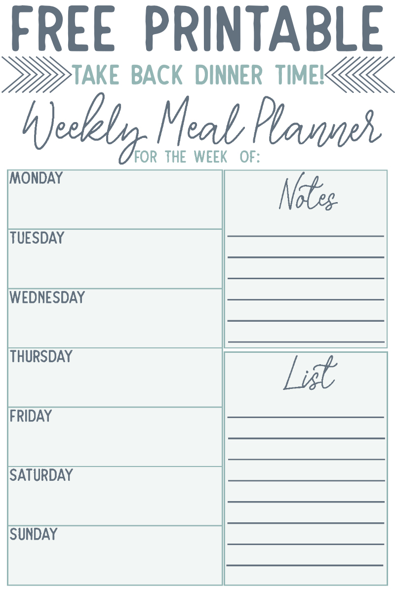 weekly meal planner printable simply being mommy