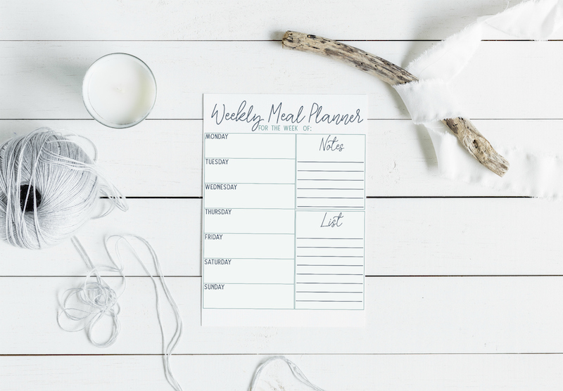 weekly meal planner printable