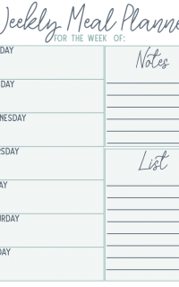 weekly meal planner printable